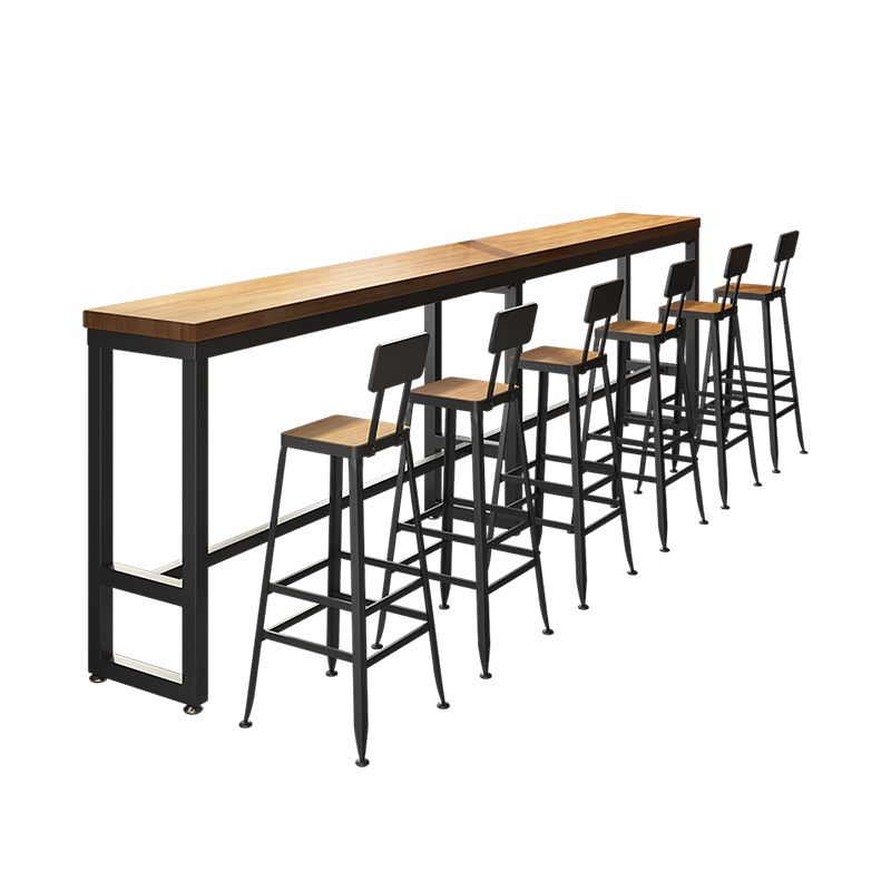 Pine Wood Bar Dining Table Modern Rectangle Bar Table for Milk Tea Shop Cafe