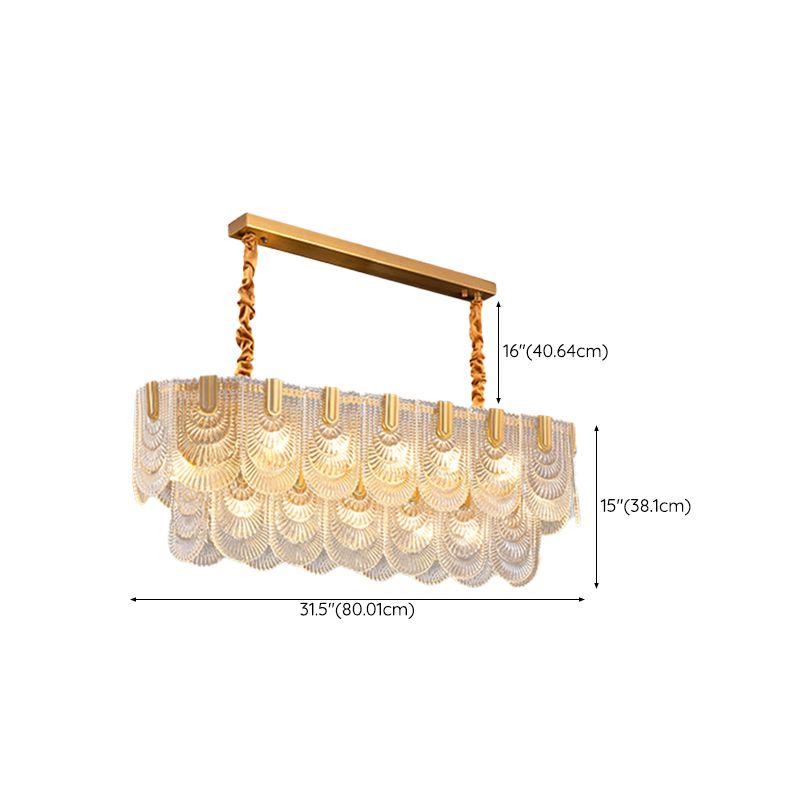 Contemporary Metal Pendant Light with Glass Shade for Living Room