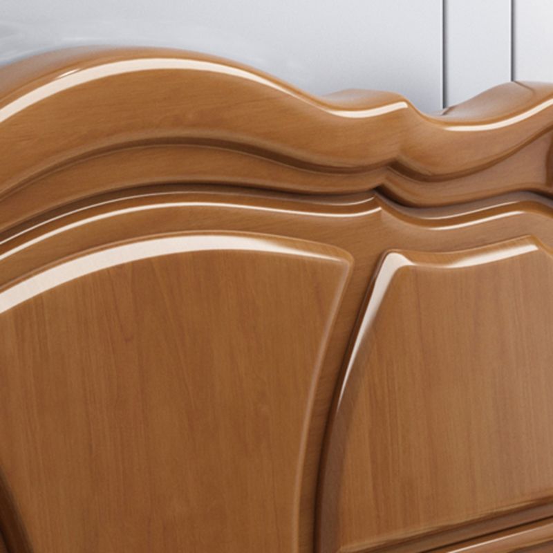 Contemporary Wood Arched Standard Bed, Panel Platform Headboard Bed