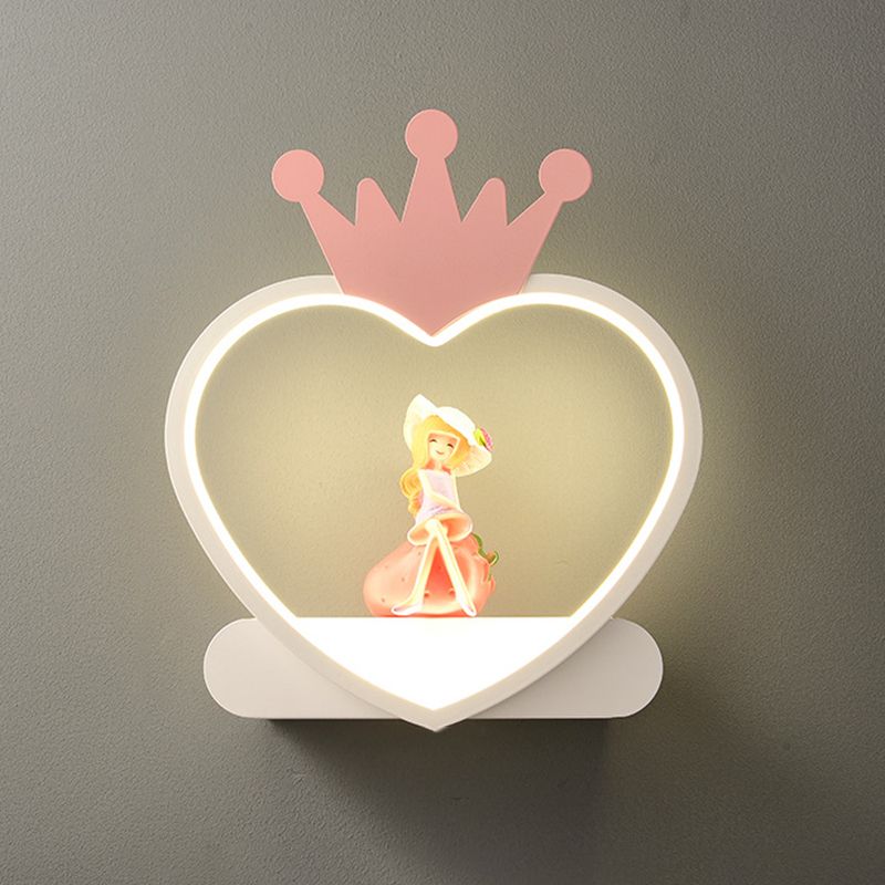 Nordic Style Heart Wall Mount Lighting Acrylic Wall Mounted Light Fixture for Bedroom