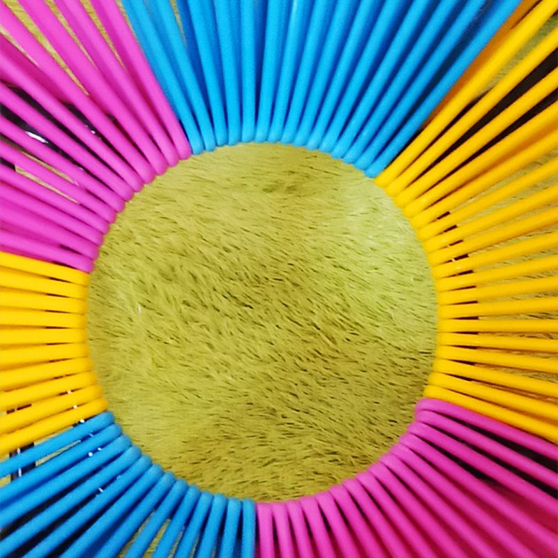 Contemporary Rocking Chair Rattan Metal Frame Wing Chair Back Indoor Rocking Chair