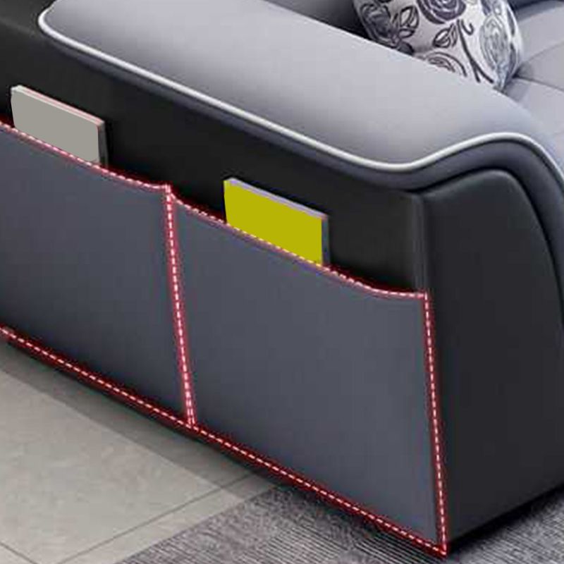 Scandinavian Pillow Top Arm Sofa with Storage and Ottoman Included