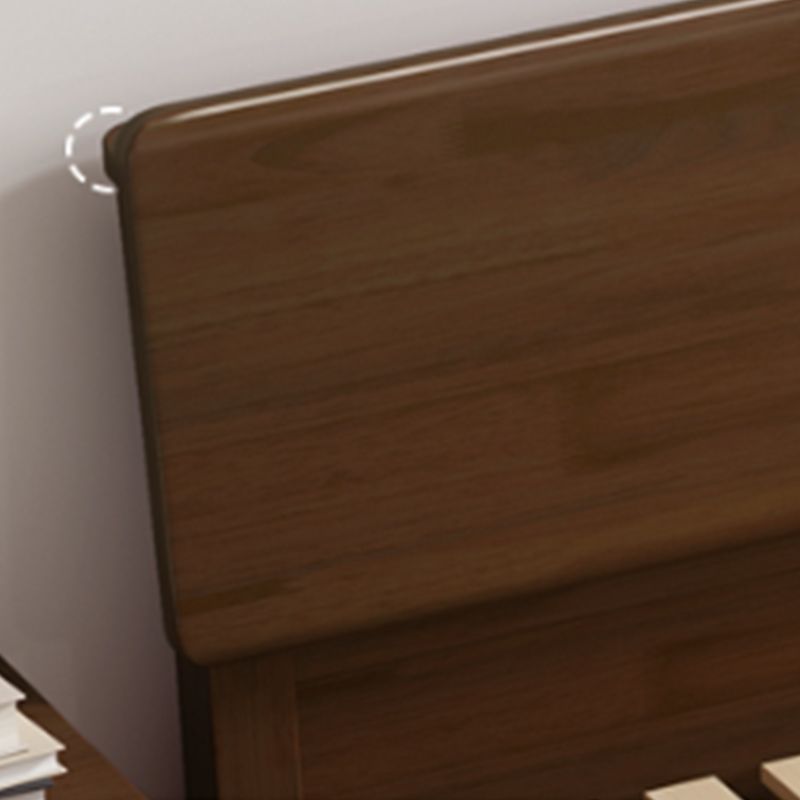 Traditional Wooden Standard Bed with Rectangular Headboard Bed