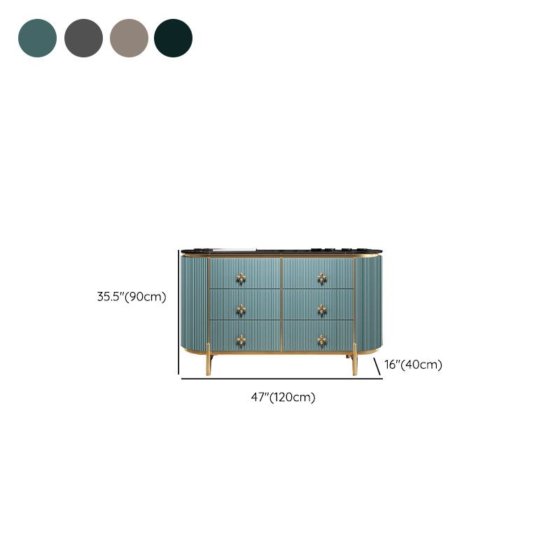 Stone Glam Storage Chest Bedroom Horizontal Chest with Drawers