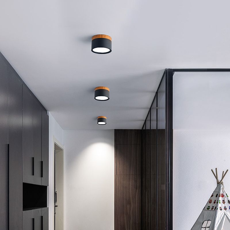 Nuevo Luz empotrada LED cilíndrica moderna, 1 luz, accesorio de iluminación de techo de aluminio para