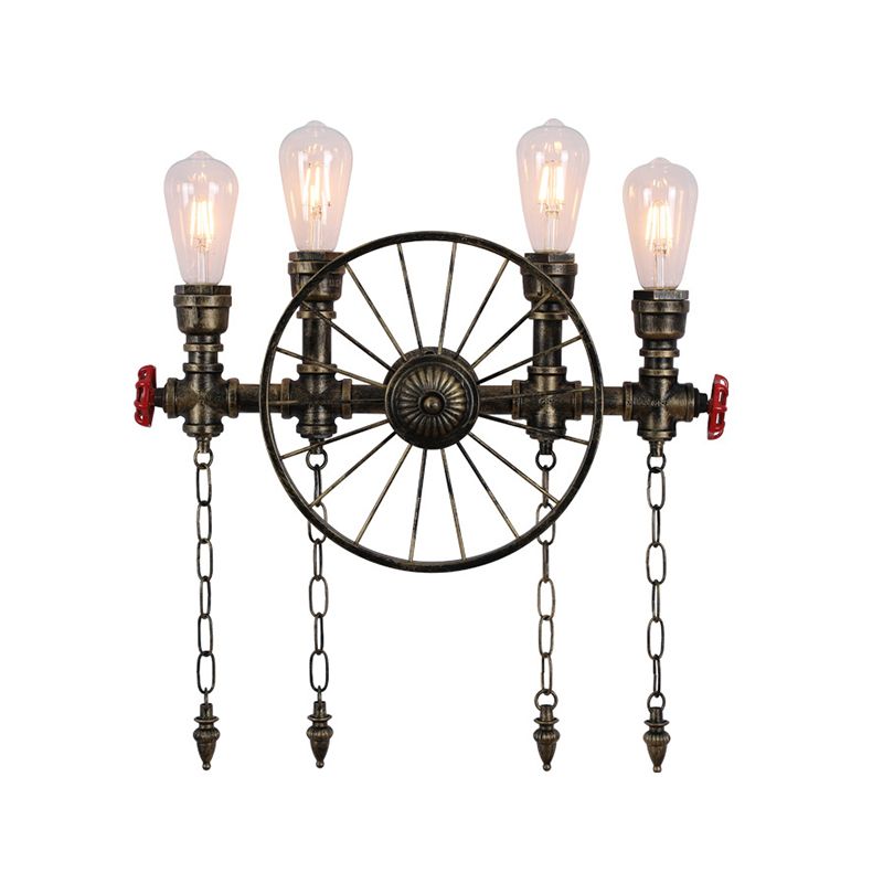 Industrial Metall Wandleuchte Wasserrohr Multi -Licht Wandleuchte für Café