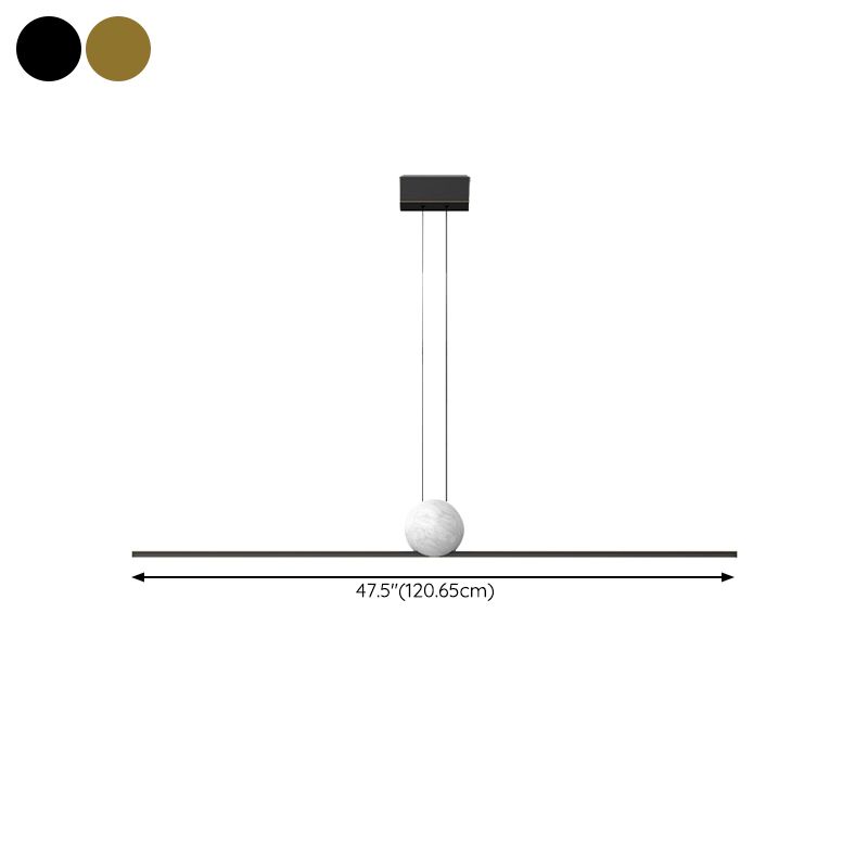 Simple Shape Modern Pendant Lighting Fixtures Metal 1 Light Island Light Fixture for Dining Room