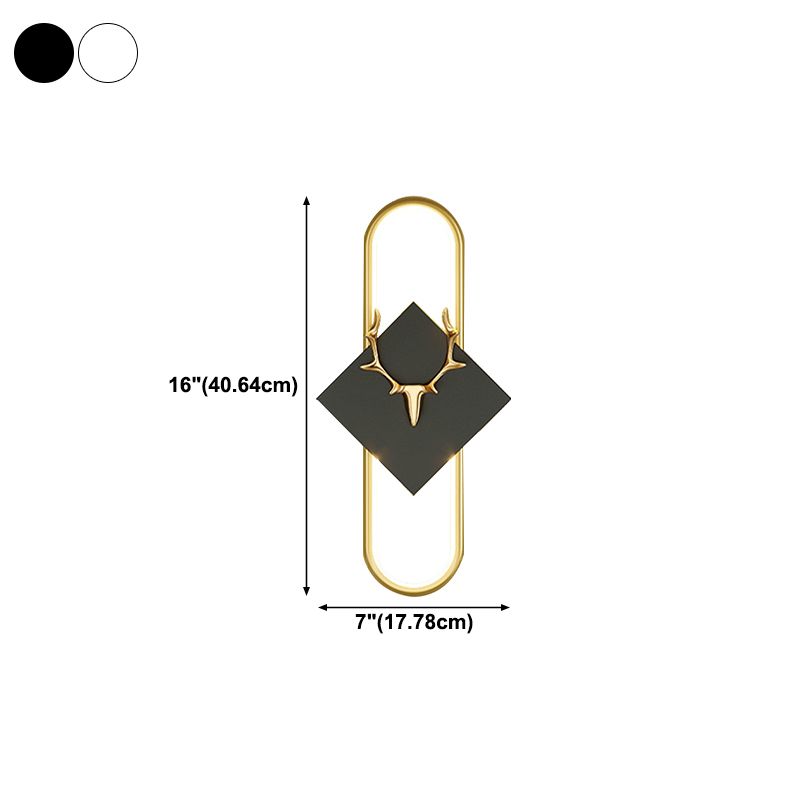 Aluminum Linear Wall Light Nordic Style LED Wall Sconce with Antlers for Living Room