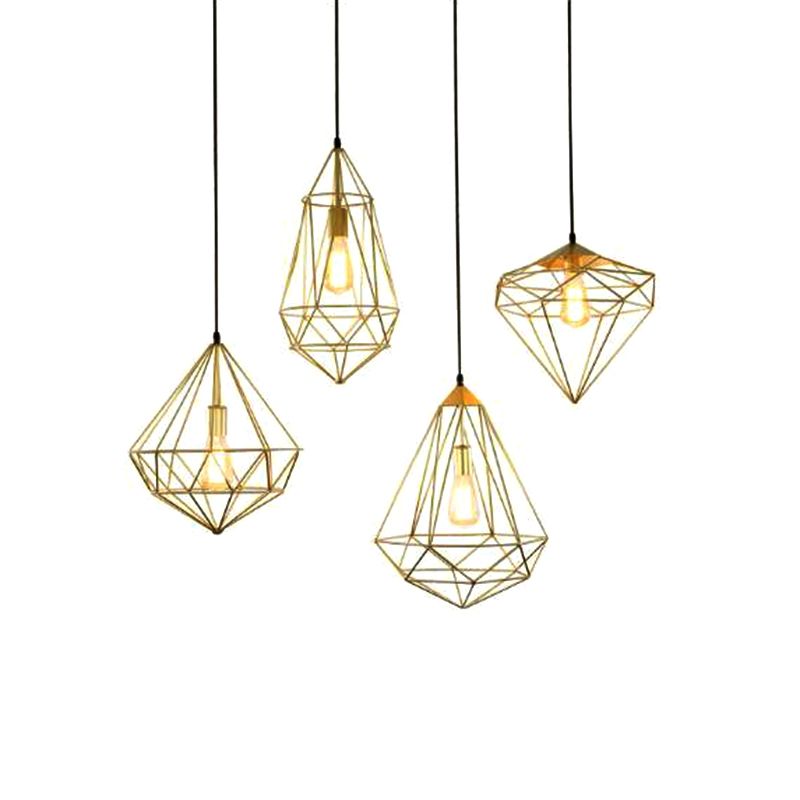 Lampada da pranzo a forma di ferro a forma di pietra gemma antica a 1 luce
