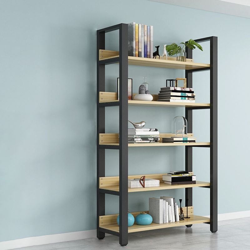 Modern Etagere Mental Bookcase Open Back Bookshelf for Balcony and Living Room