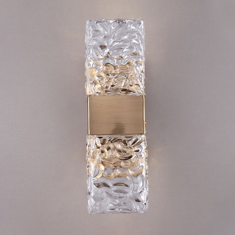 Crystal Shade Wall Light Sconce Modern Rectangle Shade Wall Lighting for Bedroom
