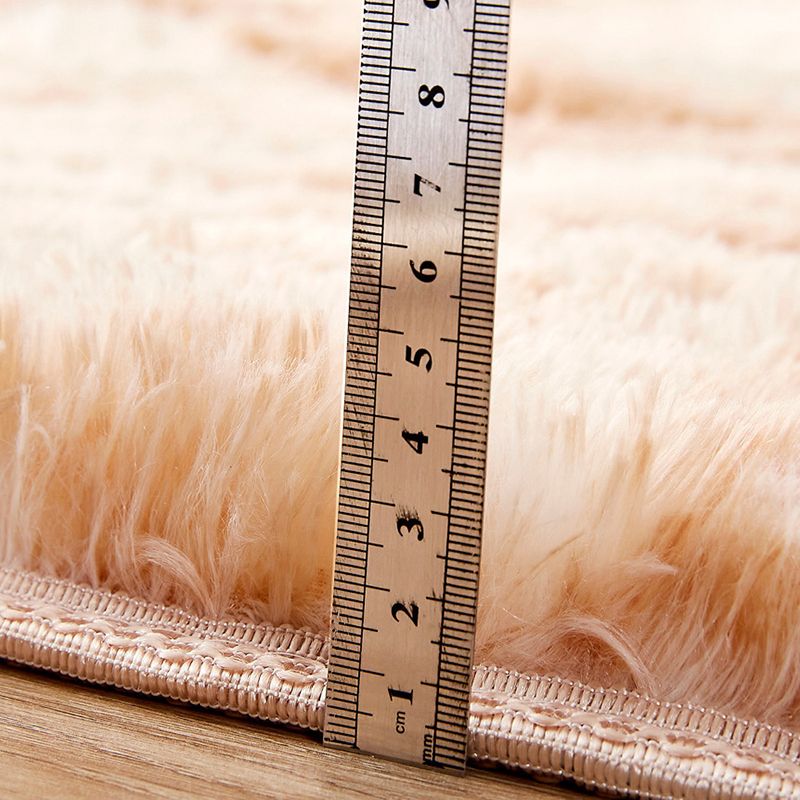 Modern Solid Color Soft Rug Rectangle Long Villus Loom Rug for Bedroom
