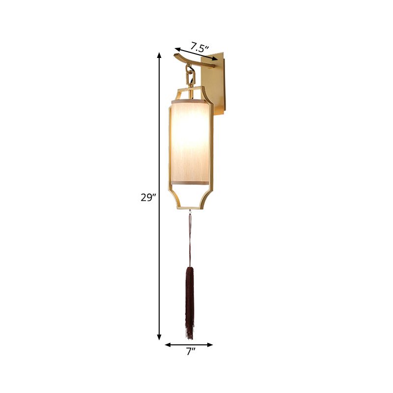 Gold Cylinder Wall Lighting Idea Traditional Metal 1 Light Living Room Sconce Light Fixture