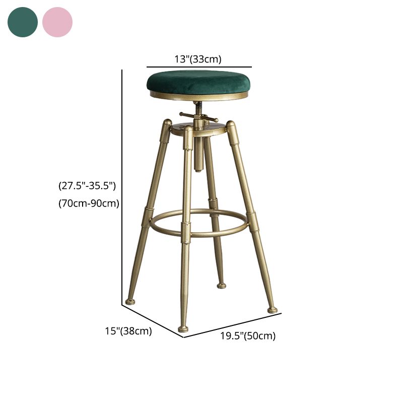 Glam Style Upholstered Bar Stools for Home Armless Stools with Metal Base