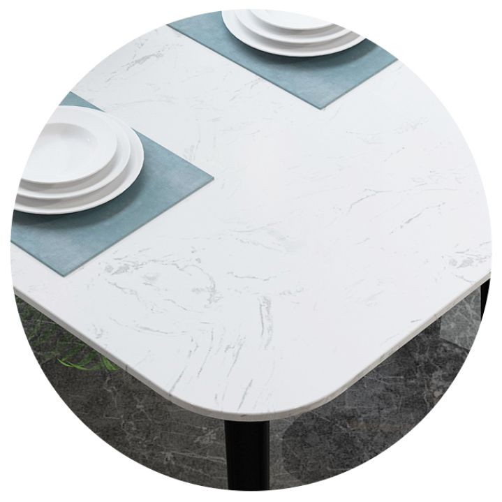 Contemporary Dining Table Set 1/2/7 Pieces Indoor Stone and Iron Dinette Set