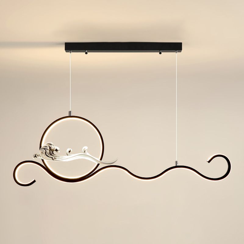 Modern Style Linear Shape Island Lights Metal 2-Light Pendant Lights