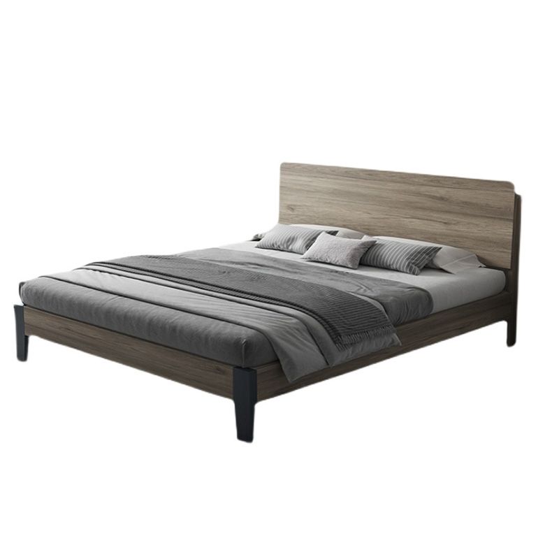 Modern Solid Wood Headboard Standard Bed Mattress Included Bed Frame with Custom Legs
