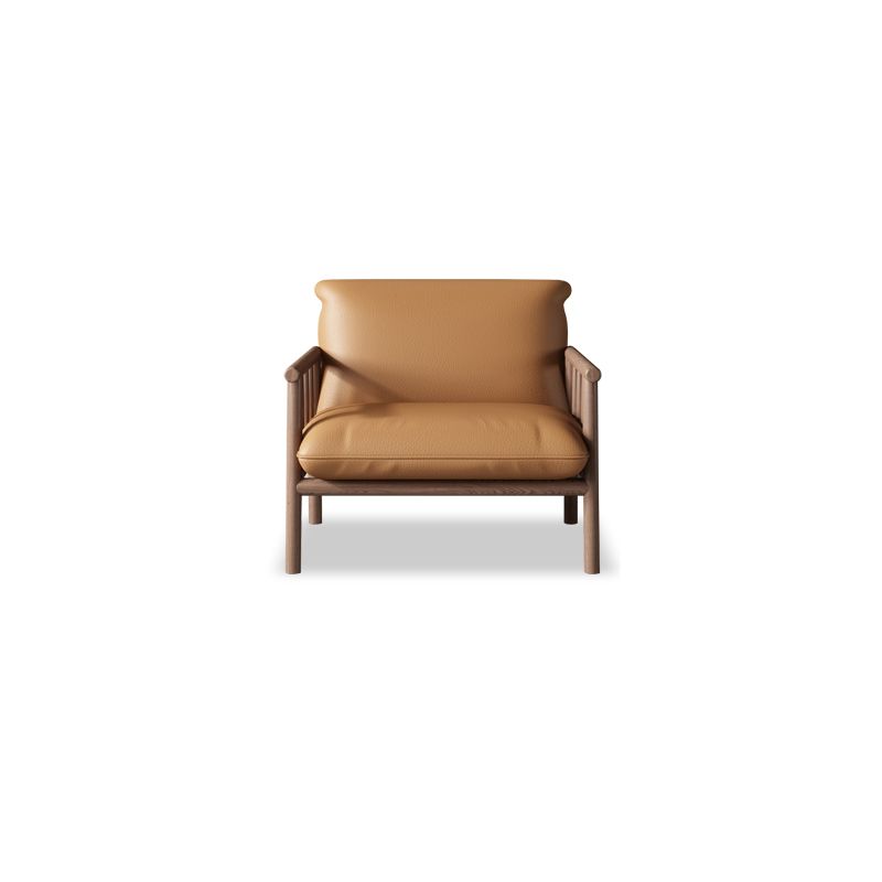 Modern Faux Leather Modern Sofa Square Arm 29 "W Tight Back Sofa