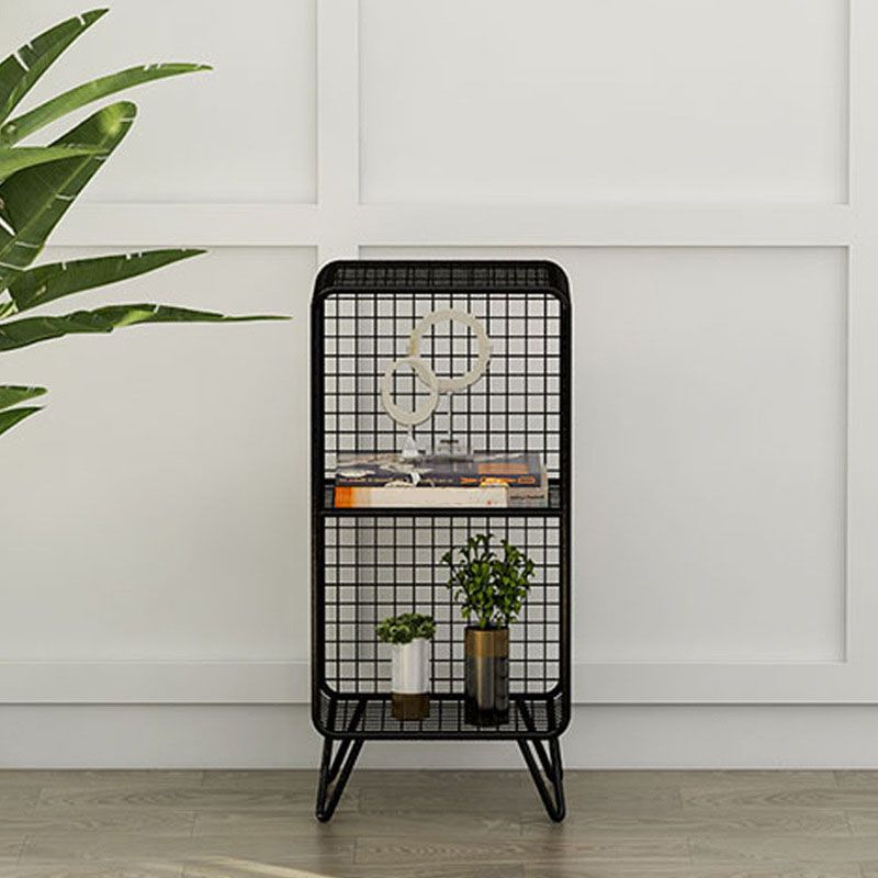Modern Metal Bookshelf Standard Vertical Closed Back Bookcase in Burnish