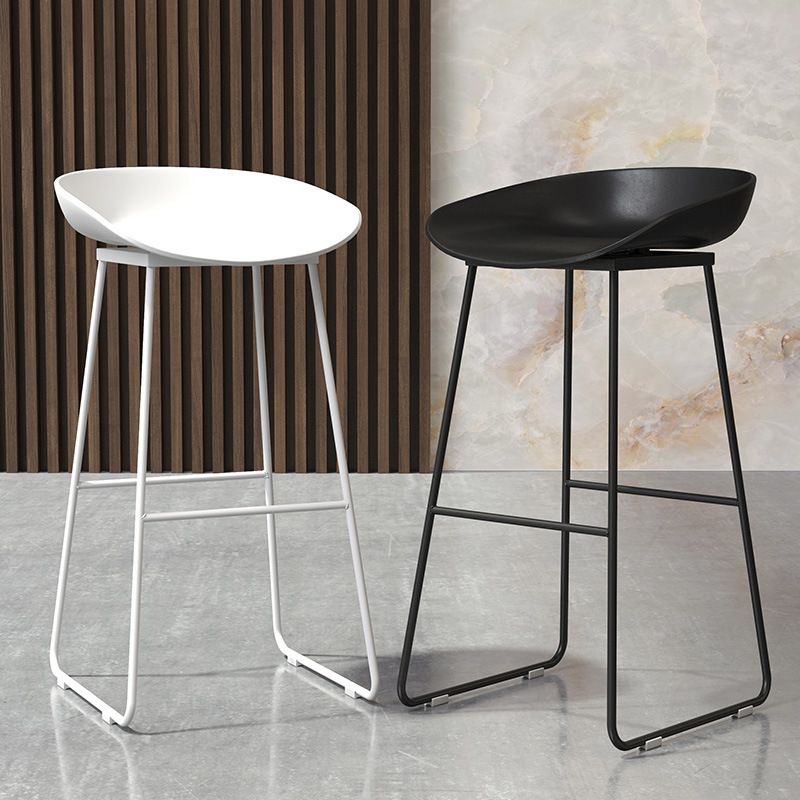 Modern Backrest Counter Stool Iron Cafe Bar Stool with Acrylic Seat