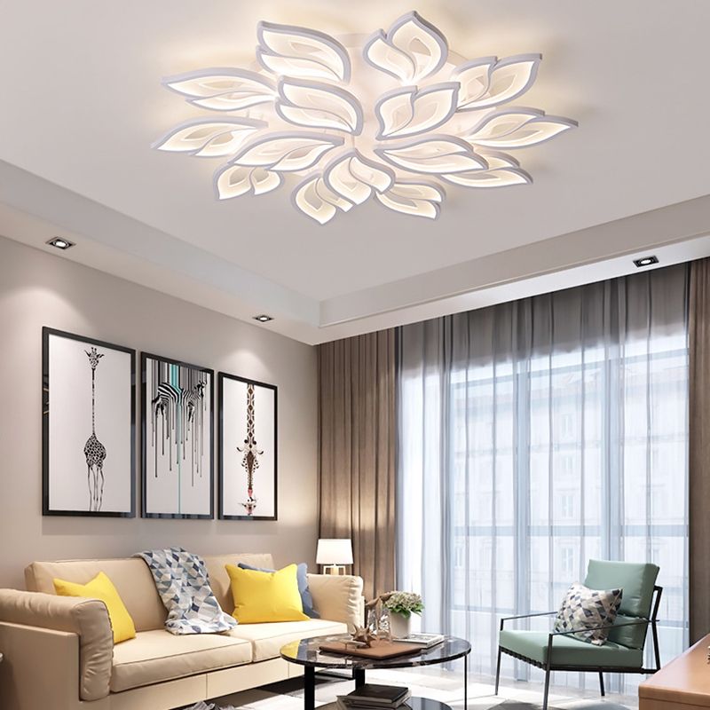 Metal Geometric Flush Mount Fixture Contemporary Flush Light Fixture for Living Room