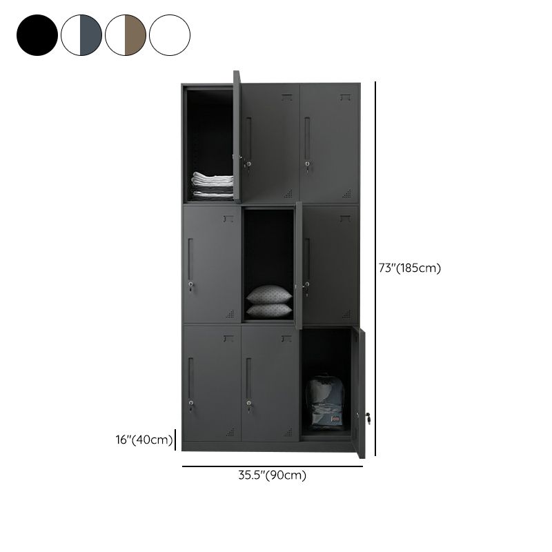 Steel Wardrobe Armoire with Lock Hinged Wardrobe Cabinet for Home