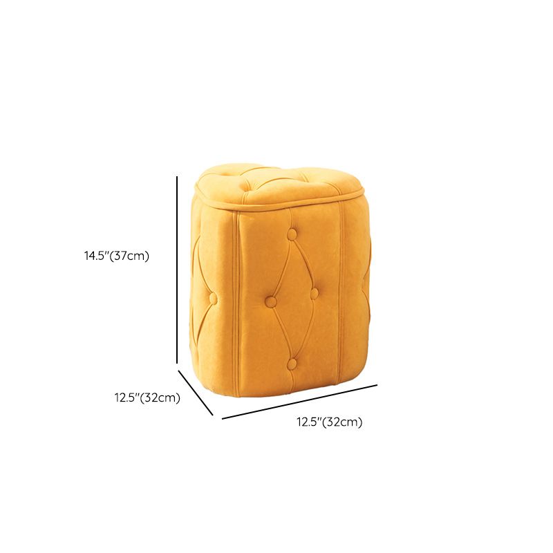 Orange Velvet Pouf Specialty Pouf Stain Resistant Indoor Pouf