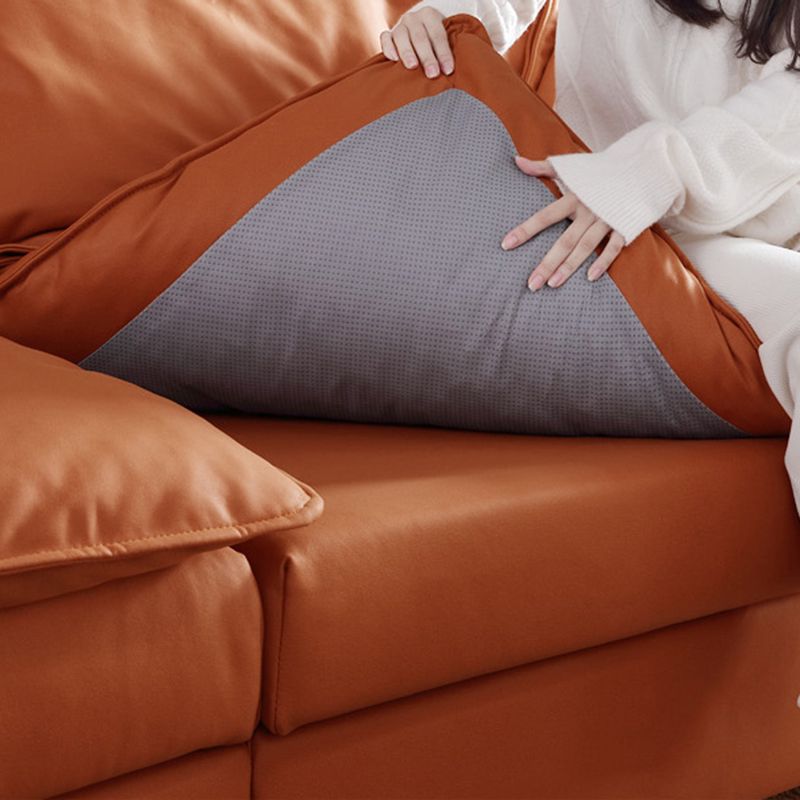 Fabric Pillow Top Arm Sectional Sofa 25.6"High Removable Cushions Sofa with Slipcover