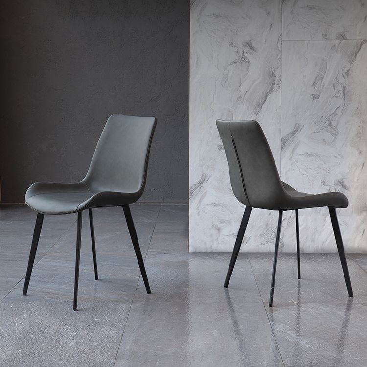 Contemporary Kitchen Dining Side Chair Leather Armless Dining Chairs