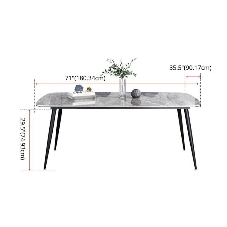 Dining Room Set Contemporary with Sintered Stone Rectangle Table and Chairs