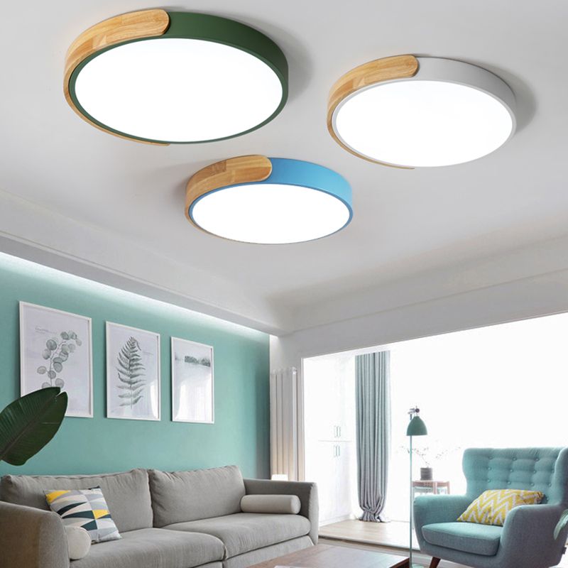 Makronen-Unterputzleuchte aus Metall, runde Schlafzimmer-Deckenleuchte mit 1 Licht