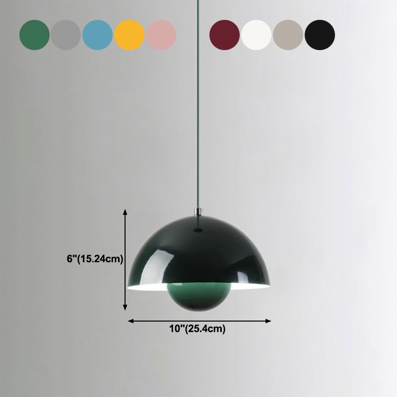 Domed Hanging Pendant Light Minimalist Metal Hanging Light Fixture