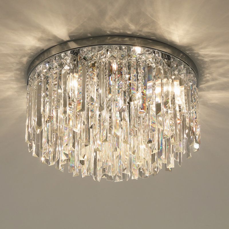 Chroom/Goud Tapered Flush Verlichting Hedendaagse Crystal Draping 6 Hoofden Slaapkamer Plafond Opgezette Licht