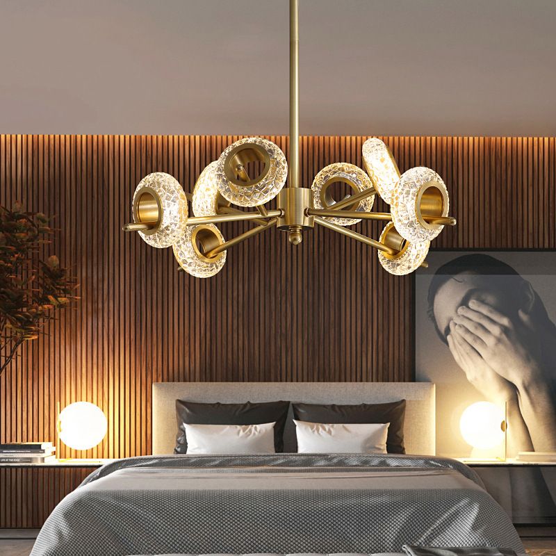 Starburst kroonluchter verlichtingsarmatuur moderne stijl metalen led koperop hanger verlichtingsarmatuur