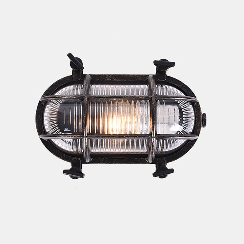 Industrial Style Vanity Light Aluminum Ellipse Shape Vanity Lamp for Shower Room