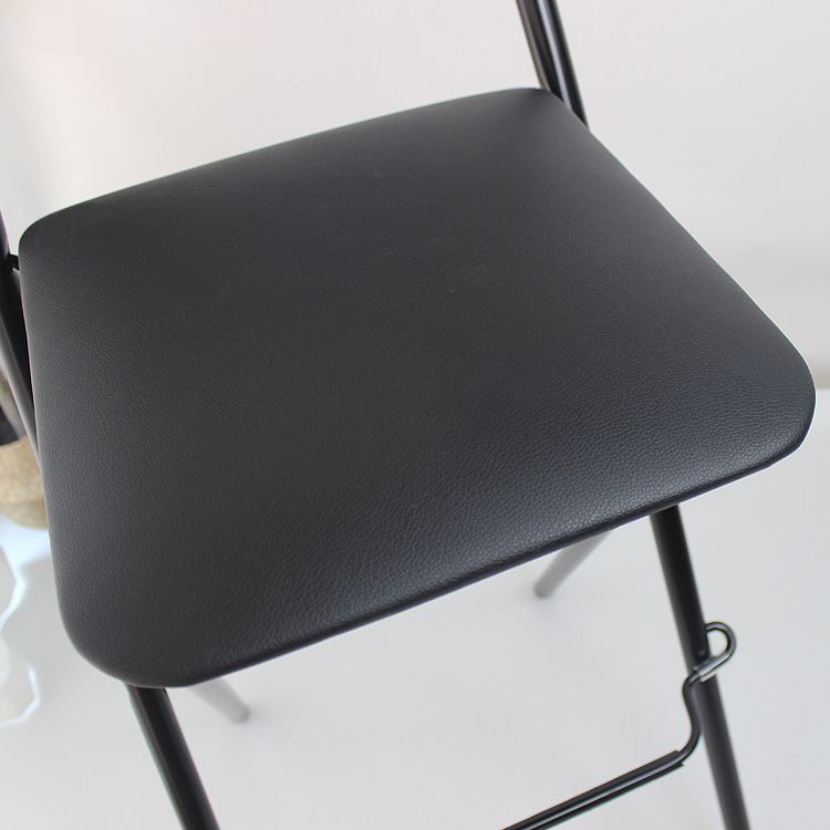 Taburete de bar plegable con respaldo moderno, taburete de bar de hierro para balcón con reposapiés
