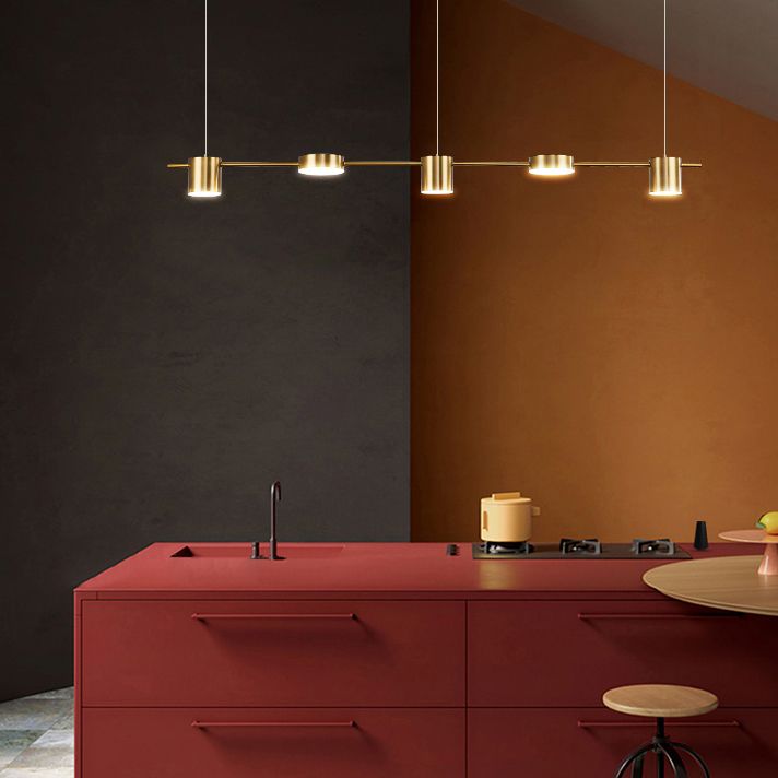 Modern Style Cylinder Shape Island Lights Metal Island Light Fixtures