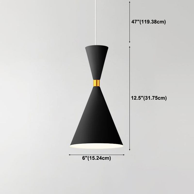 Macaron Style Hanging Light Fixture 1-Light Pendant Lamp with Metal Shade for Bedroom