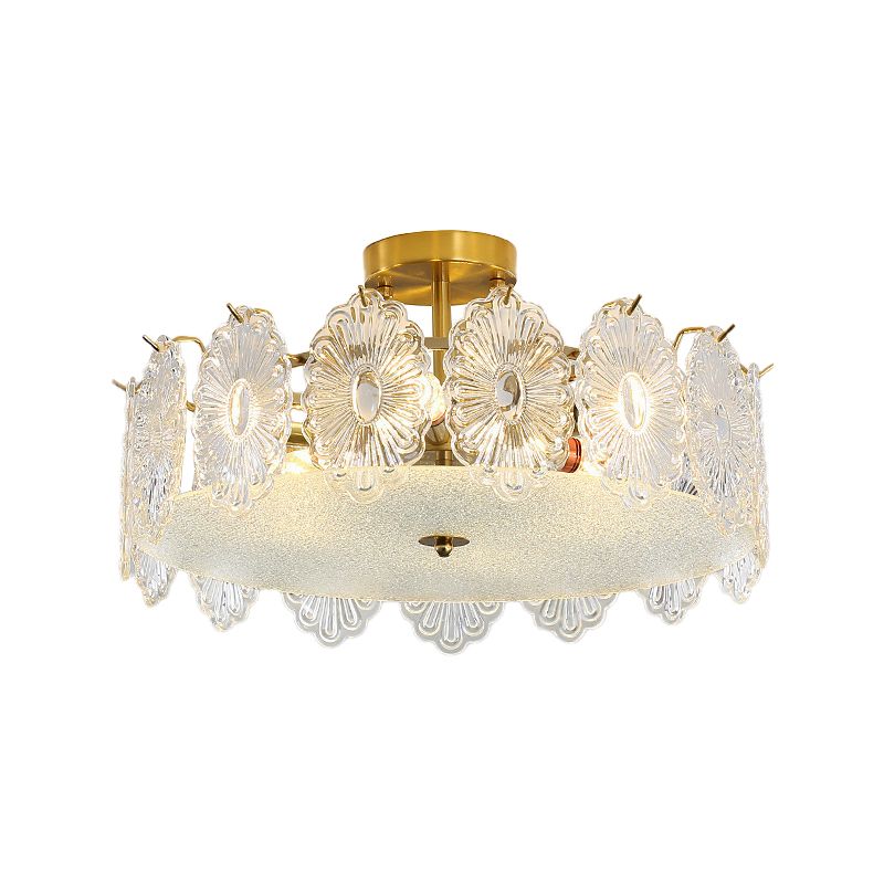 Round Flush Mount Lighting Modern Glass Flush Mount for Living Room