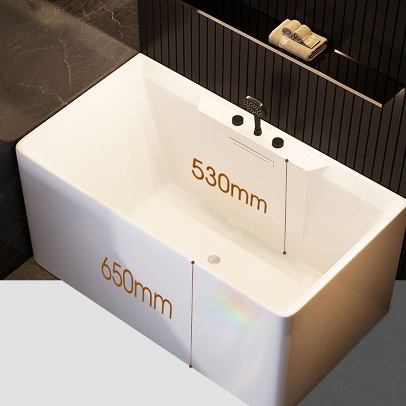 Contemporary Whirlpool / Soaking Bathtub Acrylic Rectangle Back to Wall Bathtub