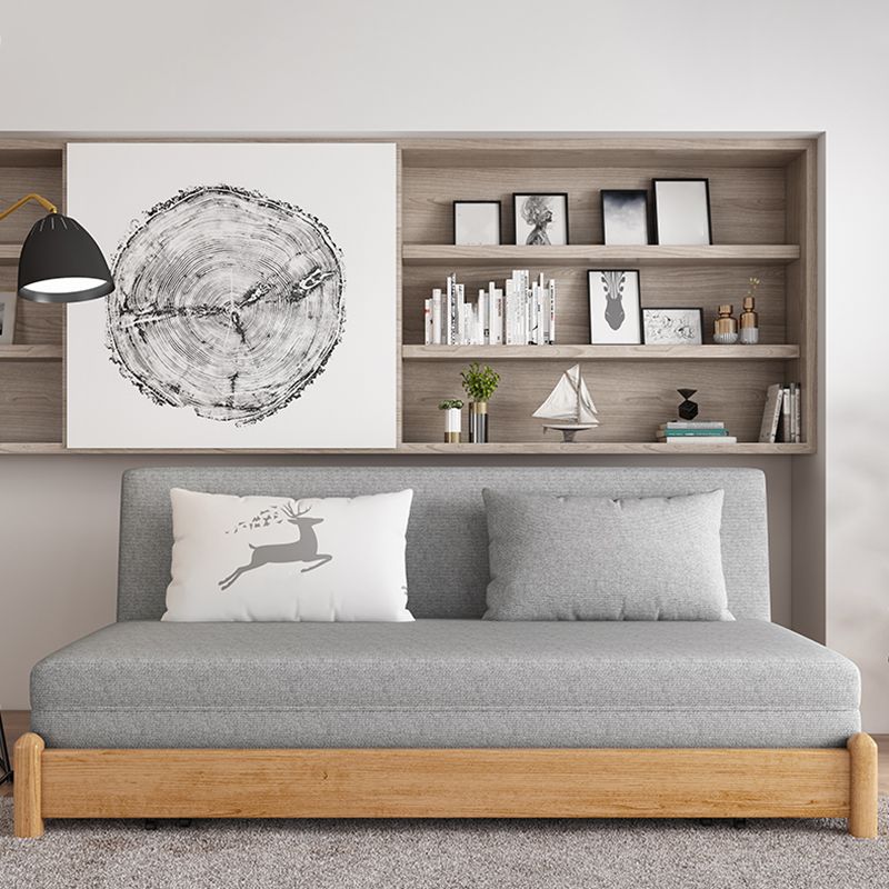 31" Wide Contemporary Sleeper Sofa Futon Gray Wood Sleeper Sofa