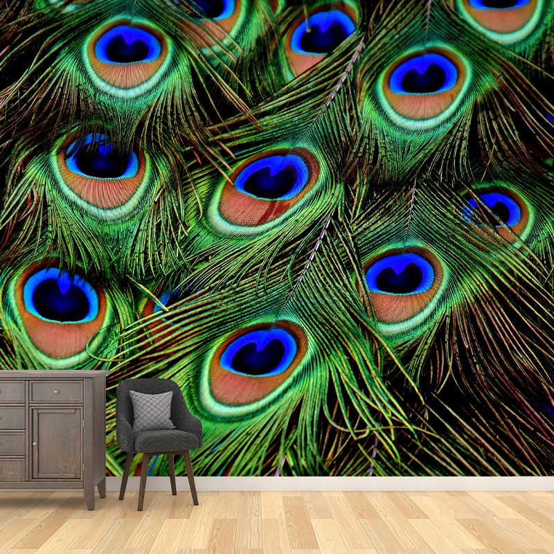 Contemporary Feather Print Stain Resistant Photography Indoor Wallpaper Decorative