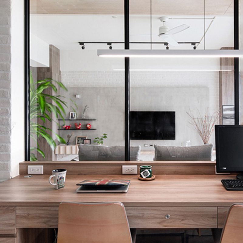 Noordse moderne hangende lichte eetkamer led eenvoudige rechthoek hangsellamp