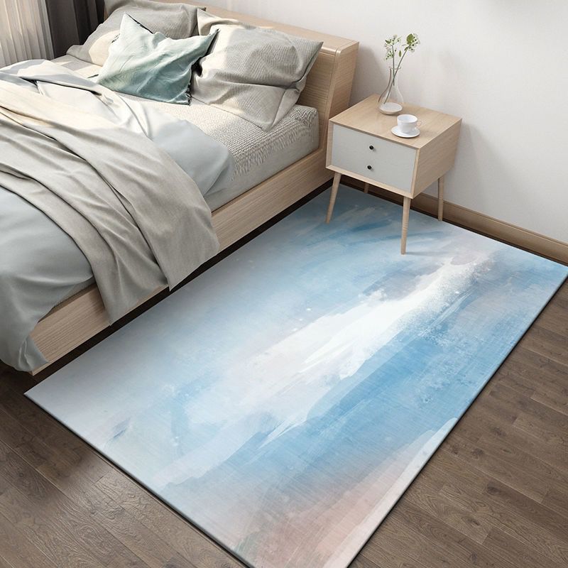 Nordic Rug Beige Polyester Carpet Stain Resistant Rug for Bedroom
