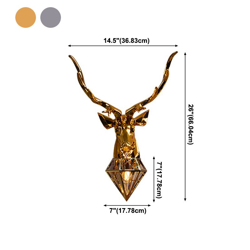 Postmodern Wall Sconce 1 Head Antler Wall Mounted Light Fixture for Living Room