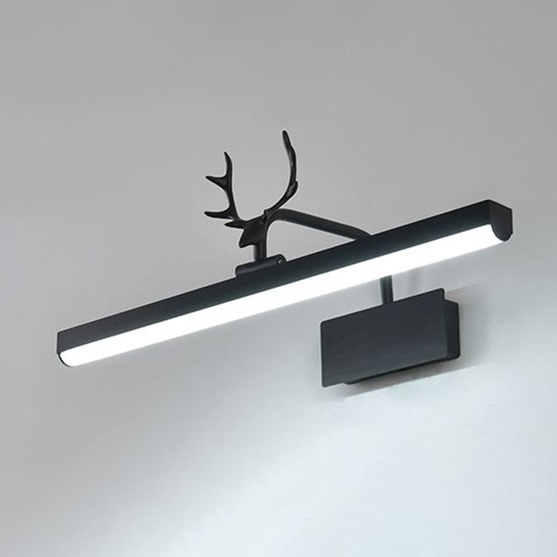 Metall Linear Wandleuchte moderne 1-Lichtspiegel Wandhalterung Licht in Schwarz