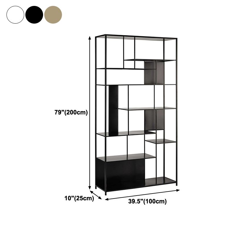 Contemporary Iron Etagere Bookshelf Vertical Office and Living Room Bookcase