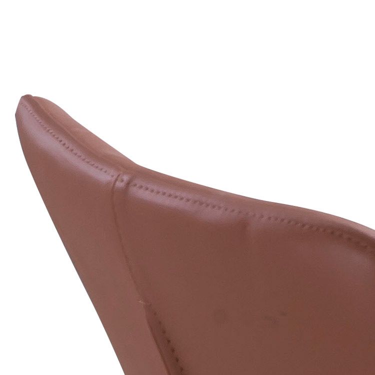 Faux Leather Dining Chairs Contemporary Armless Chairs with Metal Base