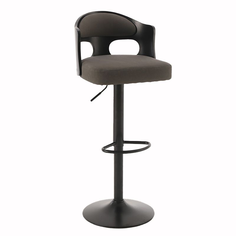 Contemporary Metal Barstool Faux Leather Counter Stool With Chrome Base