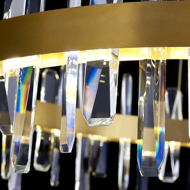 Moderner Anhänger Lichtkreis Kristall Ein leicht helles Inselbeleuchtung Idee für Esszimmer